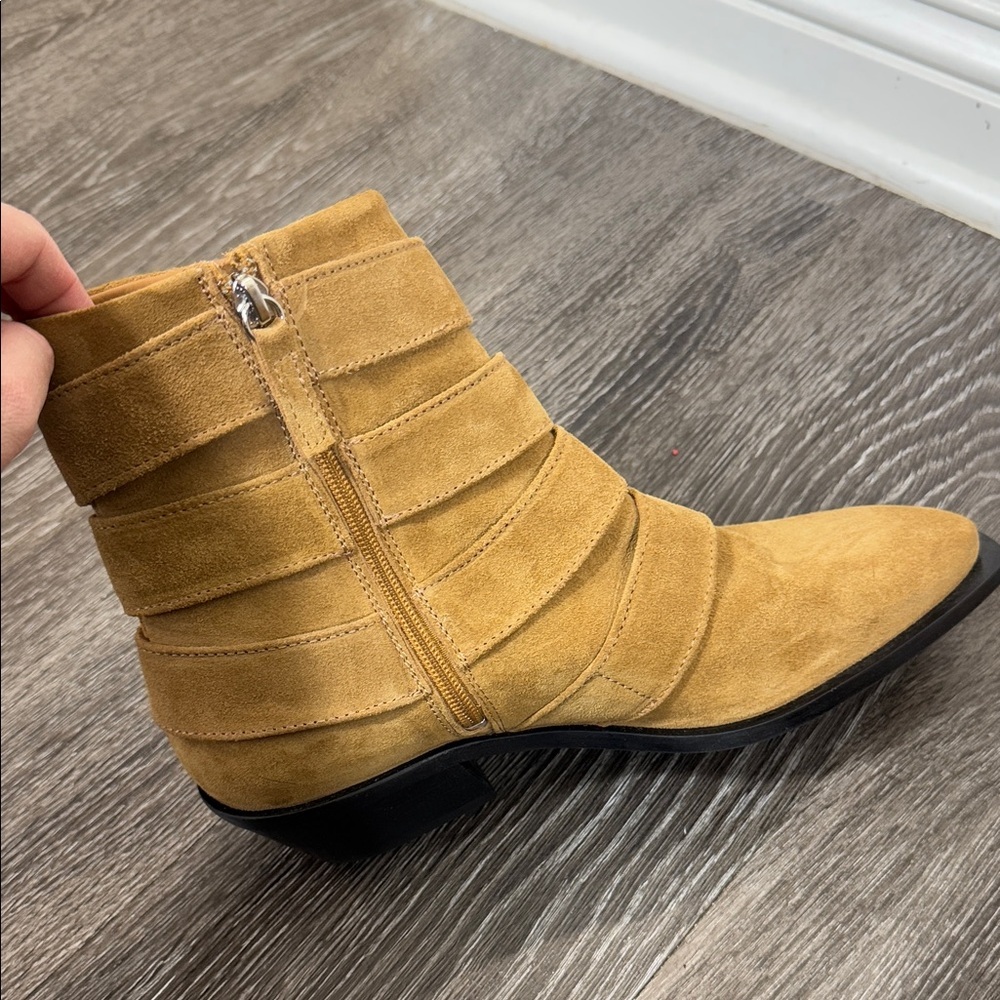 ALOHAS Eras Suede Tan Leather Ankle Boots - Picture 4 of 13